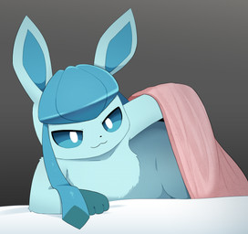 3_fingers :3 ambiguous_gender anthro anthrofied bed bed_sheet bedding bedroom belly big_butt biped black_nose blanket blue_arms blue_body blue_ears blue_eyes blue_fur blue_inner_ear butt fingers fur furniture gloves_(marking) gradient_background grey_background inviting inviting_under_covers inviting_viewer kemono looking_at_viewer lying markings nude on_side paws pokemorph pupils simple_background smile solo thick_thighs under_covers white_pupils sum nintendo pokemon eeveelution generation_4_pokemon glaceon mammal pokemon_(species) 2024 colored digital_media_(artwork) hi_res shaded