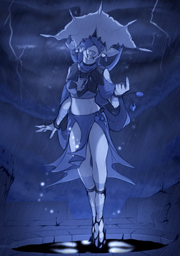 alternate_species ambiguous_feral ambiguous_gender anklet anthro arm_wraps beckoning big_wings biped black_goo blindfold bottomwear bracelet clothed clothed_anthro clothed_female clothing covered_eyes creepy_smile crop_top duo ear_piercing ear_ring ear_tag ears_down electricity female female_anthro feral floating flying front_view fully_clothed fully_clothed_anthro fully_clothed_female fur gesture grin grinning_at_viewer headdress hooves huge_wings jewelry leg_wraps lightning looking_at_viewer midriff monotone_body monotone_fur necklace outside pendant piercing pivoted_ears raining ring ring_piercing shirt silhouette skirt skull_accessory skull_necklace smile smiling_at_viewer solo_focus spread_wings standing storm thunderstorm topwear unguligrade wings wraps lizet mythology itzali_(lizet) kalkutzin deer dragon mammal mythological_creature mythological_scalie scalie 2023 blue_and_white digital_media_(artwork) full-length_portrait hi_res monochrome portrait shaded