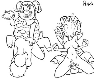 4_fingers all_fours ambiguous_penetration anthro anthro_penetrating anthro_penetrating_human anthrofied ass_up balls biped bodily_fluids bodypaint butt butt_grab cherry cloven_hooves clown clown_nose cum cum_from_vagina cum_in_vagina cum_inside cum_splatter curved_horn custard_(food) custard_pie dessert doggystyle duo ejaculation face_paint female female_on_anthro female_on_top female_penetrated fingers fist food food_fetish food_play from_behind_position fruit fur genital_fluids genitals hair hand_on_butt holding_food holding_object hooves horn human_on_anthro human_penetrated humanoid_hands humor interspecies kneeling legs_up male male/female male_on_bottom male_on_human male_penetrating male_penetrating_female messy mostly_nude multiple_positions navel nude on_bottom on_top orgasm pastry penetration penile penile_penetration penis penis_in_vagina pie pieing plant ponytail pudding reverse_cowgirl_position scarf scarf_only sex simple_background smile surprised vaginal vaginal_penetration white_background wide_eyed wool_(fur) robedart animal_crossing nintendo pietro_(animal_crossing) villager_(animal_crossing) bovid caprine domestic_sheep human mammal sheep 2018 aliasing black_and_white digital_drawing_(artwork) digital_media_(artwork) line_art monochrome signature