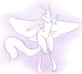 3_fingers 4_arms anthro casual_nudity empty_eyes featureless_feet feet female female_anthro fingers fur furry_tail green_eyes looking_at_own_hand mouthless multi_arm multi_limb simple_background solo tail wings beat-boxers_(artist) arthropod insect lepidopteran moth 2012 digital_drawing_(artwork) digital_media_(artwork) full-length_portrait light_theme portrait