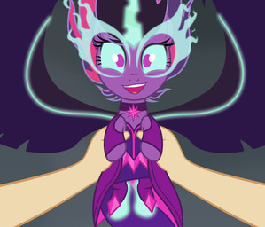blue_sclera choker clothing duo ethereal_horn eye_mist female feral hair holding_another holding_character horn jewelry looking_at_viewer necklace purple_eyes purple_hair wings badumsquish equestria_girls friendship_is_magic hasbro my_little_pony mythology midnight_sparkle_(eg) sci-twi twilight_sparkle_(mlp) equid equine human mammal mythological_creature mythological_equine winged_unicorn hi_res