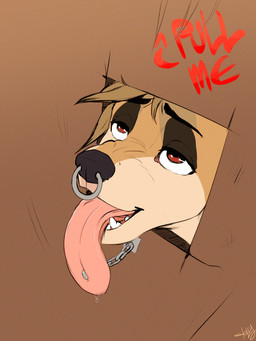 ambiguous_gender bdsm bodily_fluids bondage bound chain chained drooling facial_piercing glory_hole nose_piercing nose_ring piercing public_use ring_piercing saliva septum_piercing solo text tongue tongue_out tongue_out_piercing tongue_piercing skully gav_(ruddrbtt) canid canine canis domestic_dog mammal 2019 3:4 english_text hi_res