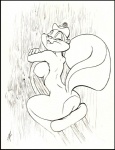 anthro breasts butt female nipples side_boob solo tail alex_spastic animaniacs warner_brothers slappy_squirrel mammal rodent sciurid tree_squirrel black_and_white monochrome