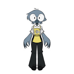 anthro apron beak blue_body clothed clothing customer_service eyewear female glasses looking_at_viewer simple_coloring simple_eyes smile solo wearing_glasses cerealdreamer alice_bluebird_(oc) avian bird digital_drawing_(artwork) digital_media_(artwork) hi_res shaded simple_shading