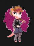 accessory alternative_fashion anthro bow_(feature) bow_accessory bow_ribbon brown_hair carnation centered_hair_bow clothed clothing female fishnet_clothing fishnet_legwear flower freckles fur goth hair hair_accessory hair_bow hair_ribbon lace legwear nipples panties piercing plant ribbons rose_(flower) simple_background solo underwear eeekay animal_crossing nintendo lottie_(animal_crossing) mammal mustelid otter 2018 3:4 digital_media_(artwork) hi_res