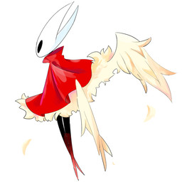 2_horns ambiguous_gender biped black_eyes cloak clothed clothing empty_eyes horn red_cloak red_clothing simple_background solo white_background wings ruri805 hollow_knight:_silksong hollow_knight_(franchise) team_cherry hornet_(hollow_knight) arthropod 2025 hi_res
