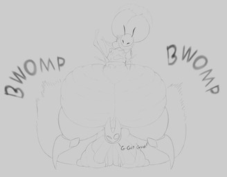 2_horns anal anal_penetration antennae_(anatomy) anthro balls belly big_balls big_breasts big_butt big_penis biped black_text bodily_fluids breasts butt clothing cum cum_in_ass cum_inflation cum_inside cum_on_penis dialogue duo exclamation_point female front_view genital_fluids genitals grey_background horn huge_balls huge_breasts huge_butt huge_penis hyper hyper_genitalia hyper_penis inflation larger_female male male/female motion_lines penetration penile penile_penetration penis sex simple_background size_difference smaller_male sound_effects text mamimibuns hollow_knight:_silksong hollow_knight_(franchise) team_cherry hornet_(hollow_knight) ant arthropod hymenopteran insect skarr skarr_scout 2025 absurd_res english_text hi_res monochrome