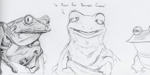 ambiguous_gender anthro crossed_arms feral group half-closed_eyes horizontal_pupils looking_at_viewer mouth_closed narrowed_eyes open_mouth pupils slit_pupils text trio deriaz amphibian frog 2013 english_text graphite_(artwork) greyscale monochrome sketch traditional_media_(artwork)