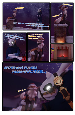 anthro antlers balls black_body black_fur bodily_fluids bone breasts butt chimney christmas_clothing christmas_headwear christmas_tree clothing dialogue duo female female_peeing fireplace fur genital_fluids genitals hair harness harness_only hat headgear headwear holidays horn legwear looking_at_viewer male male/female nipples nude open_mouth outside peeing penis plant relieved rooftop santa_hat skull skull_head snow stockings tail text tree urine urine_stream vulva watersports the_texorcist american_mythology christmas indigenous_north_american_mythology mythology north_american_mythology chimney_(the_texorcist) tex_(the_texorcist) bovid canid canine caprine fox mammal monster wendigo 3d_(artwork) absurd_res comic digital_media_(artwork) english_text hi_res