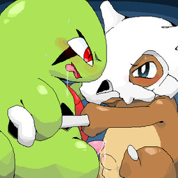 1_toe balls blush bodily_fluids bone bone_mask drooling duo erection foreskin genital_fluids genitals male male/male mask penis precum red_eyes saliva skull skull_mask tapering_penis tongue tongue_out unknown_artist nintendo pokemon cubone generation_1_pokemon generation_2_pokemon larvitar pokemon_(species) 1:1 aliasing digital_media_(artwork) low_res