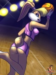 anthro ball balls barefoot basketball basketball_(ball) basketball_court big_breasts biped blonde_hair blue_eyes bottomwear breasts buckteeth butt clothed clothing countershade_face countershading crop_top eyelashes eyeshadow feet female fingers fully_clothed fur genitals gloves hair handwear long_ears makeup midriff mostly_nude nipple_outline nipples open_mouth penis pink_bottomwear pink_clothing pink_crop_top pink_inner_ear pink_shirt pink_shorts pink_topwear plantigrade purple_eyeshadow purple_hair_tie rear_view scut_tail shirt short_tail shorts solo stage tail tan_body tan_fur teeth topwear white_body white_clothing white_countershading white_fur white_gloves white_handwear sheanimale looney_tunes space_jam warner_brothers lola_bunny human mammal 3:4 portrait shaded three-quarter_portrait