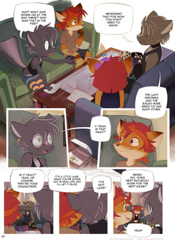 5_fingers accessory anthro anthro_on_anthro bathroom belt_collar bent_over big_tail biped black_bottomwear black_clothing black_nose black_pants black_shirt black_tank_top black_topwear blue_bottomwear blue_clothing blue_shorts bodily_fluids bonk_(sound_effect) boots border bottomwear brown_body brown_fur brown_markings butt butt_slap cast chest_tuft closed_smile clothed clothing coffee_table countershade_face countershade_torso countershading crop_top denim denim_bottomwear denim_clothing denim_shorts detailed_background dialogue dipstick_ears dipstick_tail duo ear_markings ear_piercing ear_ring embarrassed eyebrows eyes_closed eyewear facial_piercing female fingers flat_chested flower flower_in_hair footwear fur furgonomic_bottomwear furgonomics furniture gauged_ear glasses gloves_(marking) green_eyes green_sofa grey_body grey_clothing grey_fur grey_hair grey_markings grey_shirt grey_topwear group hair hair_accessory happy head_bump headband humanoid_hands inner_ear_fluff inside jewelry leg_cast legwear lipstick looking_aside looking_at_another makeup male male/female markings midriff motion_blur motion_lines mouth_closed multicolored_body multicolored_ears multicolored_fur multicolored_hair navel necklace nervous nervous_smile nervous_sweat nose_piercing on_sofa onomatopoeia open_mouth open_smile page_number pants paper pattern_clothing pattern_legwear pattern_stockings pattern_thigh_highs piercing pink_nose plant pupils purple_boots purple_clothing purple_eyes purple_footwear purple_lipstick purple_shirt purple_tank_top purple_topwear red_hair ring_piercing romantic romantic_couple round_glasses shirt shoes short_hair shorts sitting sitting_on_sofa six_frame_image slap small_butt smile sofa sound_effects speech_bubble stockings striped_clothing striped_legwear striped_thigh_highs stripes sweat sweatdrop sweaty_face tail tail_markings talking_to_another tan_body tan_fur tank_top teeth text thigh_highs tongue topwear torn_bottomwear torn_clothing torn_pants trio tuft two_tone_body two_tone_fur two_tone_hair vehicle wheelchair white_body white_border white_countershading white_eyes white_markings horemheb dungeons_and_dragons hasbro wizards_of_the_coast alex_(horemheb) eli_(horemheb) jean_(horemheb) canid canine canis fox mammal mephitid skunk 2025 absurd_res colored comic digital_drawing_(artwork) digital_media_(artwork) english_text hi_res shaded url