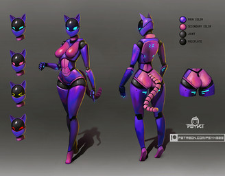 >_< big_breasts big_butt black_body black_skin blue_body blue_skin breasts butt clothed clothing eyes_closed featureless_breasts female grey_background looking_at_viewer looking_back looking_back_at_viewer machine purple_body purple_skin science_fiction simple_background solo text psyk323 android animal_humanoid cat_humanoid domestic_cat felid felid_humanoid feline feline_humanoid felis humanoid mammal mammal_humanoid robot robot_humanoid url
