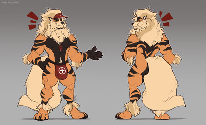 anthro anthrofied blue_eyes bulge butt clothed clothing detailed_bulge front_view fur grey_background hat headgear headwear lifeguard looking_at_viewer male nipples pokemorph rear_view simple_background solo tail topless topless_male visor_cap kisly nintendo pokemon cuaine_(character) arcanine generation_1_pokemon pokemon_(species) absurd_res digital_drawing_(artwork) digital_media_(artwork) digital_painting_(artwork) flat_colors hi_res multiple_images painting_(artwork)