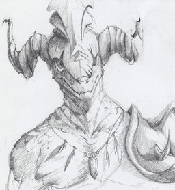 2_horns anthro armor flesh_fang front_view head_horn headgear helmet horn jewelry looking_at_viewer male mouth_closed necklace pupils shoulder_guard slit_pupils solo deriaz lizard reptile scalie 2014 bust_portrait graphite_(artwork) greyscale hatching_(art) monochrome portrait shaded sketch traditional_media_(artwork)