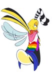 antennae_(anatomy) anthro black_antennae black_body black_eyes chest_tuft flag flag_(object) genderfluid genderfluid_pride_colors half-closed_eyes insect_wings lgbt_pride light looking_at_viewer looking_back male multicolored_antennae multicolored_body narrowed_eyes pride_colors rear_view red_body red_tuft simple_background smile solo standing three-quarter_view tuft two_tone_antennae white_antennae white_background wings yellow_body 8-bit-britt navin_(8-bit-britt) arthropod beetle elateroid firefly insect 2021 digital_media_(artwork) hi_res
