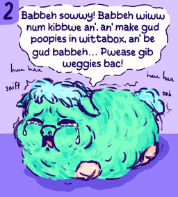 abuse ambiguous_feral ambiguous_gender amputee baby_talk begging bodily_fluids crying dialogue disability eyes_closed feral fur hair lying missing_all_legs missing_all_limbs missing_leg missing_limb on_front quadruple_amputee sad snot solo tail teal_body teal_fur teal_hair teal_tail tears text young young_ambiguous young_feral an0n_g1rl fluffy_pony fluffy_pony_(species) mammal 2025 digital_media_(artwork) english_text hi_res translation_check translation_request