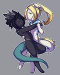 anthro duo female grey_background simple_background smile standing tail gonewiththefart mythology dragon mythological_creature mythological_scalie scalie digital_media_(artwork)