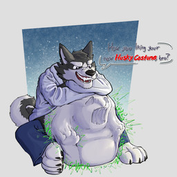 belly belly_on_ground big_belly bottomwear clothing crossed_arms denim denim_bottomwear denim_clothing dialogue digestion digestion_noises face_imprint hand_imprint hoodie imprint jeans male male_pred oral_vore pants resting_on_belly simple_background sitting sitting_on_ground struggling struggling_prey talking_to_prey topwear unwilling_prey vore canid canine canis domestic_dog husky mammal nordic_sled_dog spitz absurd_res hi_res