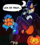 ambiguous_gender anthro disembodied_hand duo feet food foot_fetish foot_lick foot_play foot_rub fruit ghost_hand holidays licking male male/ambiguous male_focus paws plant pumpkin result solo_focus tongue seindrak halloween shadel_fox absurd_res hi_res