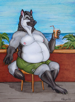 anthro belly belly_expansion belly_inflation big_butt butt container cup drinking_glass expansion glass glass_container glass_cup holidays inflation male navel overweight overweight_male relaxing solo summer kolejarz245 diabolos_wolf canid canine canis domestic_dog german_shepherd herding_dog mammal pastoral_dog hi_res
