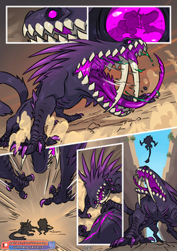 anthro dagger day fangs feral jumping male melee_weapon mountain purple_eyes silhouette silhouetted_body tail teeth weapon zummeng tristan_(zummeng) haplorhine mammal monkey monster primate comic hi_res
