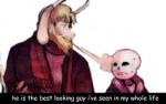 2016 albinama animated_skeleton anthro asgore_dreemurr beard blush bone boss_monster_(undertale) bovid caprine cigarette duo english_text facial_hair fur hi_res horn long_ears male mammal mature_anthro mature_male sans_(undertale) scarf simple_background skeleton text undead undertale undertale_(series) white_body white_fur