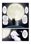 bovid canid canine canis caprine comic dialogue english_text feral gabu goat male mammal mei_(one_stormy_night) moon night one_stormy_night text unknown_artist wolf