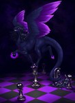 black_body black_feathers black_fur black_hair feathers female feral fur hair pawpads pink_pawpads purple_pawpads solo cannibalistic_tendencies mythology dragon furred_dragon furred_scalie mythological_creature mythological_scalie scalie hi_res