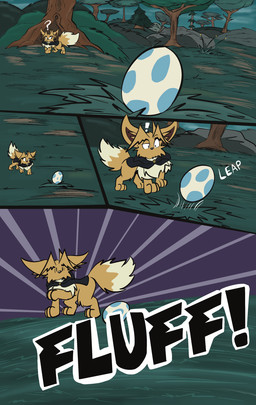 4_panel_comic ambiguous_gender black_cape black_clothing black_eyes black_nose black_text brown_body brown_fur brown_hair cape clothing cloud day dialogue egg feral fluffy fluffy_tail fur grass hair inner_ear_fluff looking_at_object motion_lines neck_tuft outside paws plant quadruped question_mark rock shrub sky solo sound_effects tail text toony tree tuft white_sclera white_text zincxiron nintendo pokemon pokemon_mystery_dungeon spike_chunsoft virmir_(character) eevee generation_1_pokemon pokemon_(species) 2025 absurd_res comic english_text hi_res