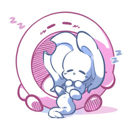 ambiguous_gender big_ears biped bipedal_feral blush blush_lines duo eyes_closed feral fluffy fluffy_tail fur in_mouth mouthless notched_ear pink_body red_body semi-anthro simple_background sitting sleeping sound_effects tail tongue vowelless vowelless_sound_effect white_background zzz 0olqplo0 kirby_(series) kirby_and_the_forgotten_land nintendo elfilin kirby ring_mouth_kirby alien chinchillid mammal rodent starling_(kirby) waddling_head digital_drawing_(artwork) digital_media_(artwork) male_(lore)