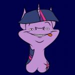 ambiguous_gender cutie_mark hair horn looking_at_viewer multicolored_hair solo tongue tongue_out what anontheanon friendship_is_magic hasbro my_little_pony mythology twilight_sparkle_(mlp) equid equine mammal mythological_creature mythological_equine unicorn 1:1 2018 animated short_playtime