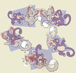 ambiguous/ambiguous ambiguous_gender bar_emanata blush blushing_profusely bodily_fluids emanata feet foot_fetish foot_focus foot_lick foot_on_face foot_play foot_rub heart_symbol laugh licking licking_paws pawpad_squish pawpads saliva tail tongue argon_vile nintendo pokemon fan_character generation_1_pokemon generation_5_pokemon minccino pokemon_(species) rattata hi_res