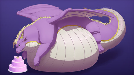 2_horns belly big_belly bloated blonde_hair cake dessert double_chin feral food hair horn huge_belly immobile lying male membrane_(anatomy) membranous_wings morbidly_obese morbidly_obese_feral morbidly_obese_male obese obese_feral obese_male on_front overweight overweight_feral overweight_male pink_body scales simple_background stuffing tail thick_tail thick_thighs weight_gain white_body white_scales wings white-dragon european_mythology mythology lunhiss_(character) dragon mythological_creature mythological_scalie scalie western_dragon 16:9 2026 4k absurd_res cel_shading hi_res shaded signature widescreen