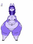 4_fingers :3 anthro areola arm_markings belly big_breasts biped black_hooves blue_areola blue_body blue_countershading blue_fur blue_hair blue_inner_ear blue_nipples blue_tuft bottom_heavy breasts cheek_tuft closed_smile color_swatch countershade_face countershade_torso countershading ears_up eyelashes eyes_closed facial_tuft female fingers fur gloves_(marking) hair hands_together hooves huge_thighs leg_markings light_body long_neck markings messy_hair mouth_closed multicolored_body navel nipples nude nude_anthro nude_female obese obese_anthro obese_female overweight overweight_anthro overweight_female paws pear-shaped_figure pointy_ears prick_ears shoulder_markings simple_background smile socks_(marking) solo spots spotted_arms spotted_body spotted_ears spotted_fur spotted_shoulders spotted_thighs standing thick_thighs thigh_markings tuft two_tone_body unguligrade white_background white_spots wide_hips wide_stance nhtnick mirabellis_(nhtnick) alien catrobis felid mammal 2022 colored digital_drawing_(artwork) digital_media_(artwork) hi_res