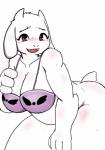 anthro blush boss_monster_(undertale) bovid breasts caprine clothed clothing female hakiahki hi_res horn long_ears looking_at_viewer mammal open_mouth simple_background smile toriel undertale undertale_(series)