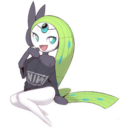 blue_eyes clothing earpiece exposed_shoulder female forehead_gem gem green_hair hair multicolored_body open_mouth open_smile oversized_clothing shortstack shortstack_female simple_background sitting smile solo white_background white_body plantpenetrator nine_inch_nails nintendo pokemon generation_5_pokemon humanoid legendary_pokemon meloetta meloetta_(aria_form) pokemon_(species) 2025 digital_drawing_(artwork) digital_media_(artwork) full-length_portrait hi_res portrait