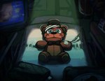 alternate_species anthro bandage bandaged_head bed blood blue_eyes bodily_fluids bow_tie brown_body clothing freckles furniture hat headgear headwear hospital hospital_bed male plushie solo stitch_(sewing) symbolism skylordlysander five_nights_at_freddy's five_nights_at_freddy's_4 scottgames crying_child_(fnaf) freddy_(fnaf) animate_inanimate bear living_plushie mammal teddy_bear_(species) ursine 2021 absurd_res digital_media_(artwork) hi_res