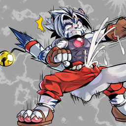 3_toes anthro attack ballbusting ballbusting_induced_orgasm bell bodily_fluids bulge cock_and_ball_torture crotch_attack crotch_kick cum cumshot ejaculation eunuch feet forced forced_orgasm genital_fluids genital_torture kick male martial_arts orgasm shota solo tears toes young young_anthro young_male zhuki_(artist) onmyou_taisenki kogenta_(onmyou_taisenki) felid mammal pantherine tiger 1:1 hi_res