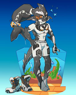 anthro aquarium arm_fin biped boots clothed clothed_anthro clothed_male clothing discarded_footwear eyewear featureless_chest fin fish_tank footwear goggles gradient_background humanoid_hands male male_anthro shoes simple_background solo swimming_goggles tail three-quarter_view topless topless_anthro topless_male vivarium wet wet_body reykn aquatic cetacean dolphin mammal oceanic_dolphin orca toothed_whale 2024 chinese_description digital_media_(artwork)