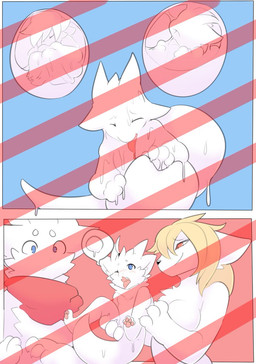 age_transformation birth blonde_hair blue_eyes bodily_fluids crying egg forced forced_transformation goo_transformation hair ineffective_censorship nude pawpads red_eyes red_scarf scarf tail tears transformation white_body white_tail mxl changed_(video_game) ids_(user) mythology ace_heart_(ids) dragontim_(character) lin_(changed) canid canine canis dragon mammal mythological_creature mythological_scalie scalie wolf censored comic hi_res