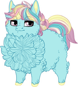 ambiguous_feral ambiguous_gender blue_body blue_ears blue_fur feral fluffy fluffy_chest fur hair hooves looking_at_viewer mouth_closed multicolored_hair multicolored_tail pose purple_eyes simple_background solo standing tail white_background yellow_hooves yellow_inner_ear young young_ambiguous young_feral pumpiikin fluffy_pony fluffy_pony_(species) mammal digital_media_(artwork) flat_colors full-length_portrait portrait