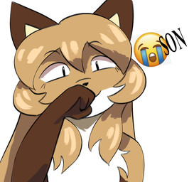 anthro big_ears biped black_eyes blonde_hair brown_body brown_fur checkered cheek_tuft crying_emoji emoji eyebrow_through_hair eyebrows eyelashes facial_tuft female fist fist_on_chin fluffy fluffy_chest fur gloves_(marking) hair long_hair looking_at_viewer markings multicolored_body raised_eyebrows raised_fist raised_hand shitpost simple_background small_nose small_snout smile smiling_at_viewer smirk smirking_at_viewer smug smug_grin snout solo text translucent translucent_hair tuft two_tone_body white_background white_body white_fur white_sclera yellow_body yellow_fur conditional_dnp killerfoxkin apple_inc. son_(meme) averi_(fiddleafox) canid canine fox mammal red_fox true_fox 2026 digital_drawing_(artwork) digital_media_(artwork) english_text hi_res meme reaction_image