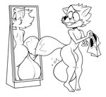 anthro backsack balls big_balls butt exposing_reflection flaccid foreskin genitals huge_balls humanoid_genitalia humanoid_penis hyper hyper_balls hyper_genitalia looking_at_mirror looking_at_object male mirror nude penis reflection solo dawmino reynold canid canine fox mammal 2015 digital_drawing_(artwork) digital_media_(artwork) line_art monochrome