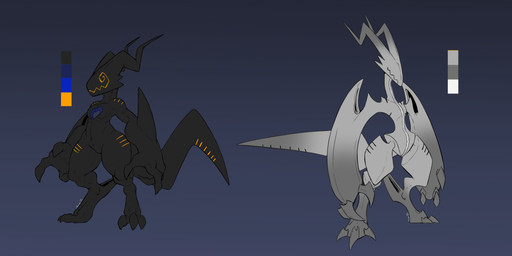 3_fingers 3_toes alternate_form alternate_species anthro claws color_swatch duo feet fingers glowing hole_(anatomy) horn jets male tail toes unusual_anatomy zipper undeadkitty13 kingdom_hearts square_enix trace_chaos biomechanical heartless kobold nobody_(kingdom_hearts) scalie absurd_res hi_res