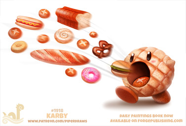 ambiguous_gender black_eyes bread burger dessert doughnut eating food for_a_head hot_dog humor inhale lettuce meat not_furry open_mouth pastry pink_frosted_sprinkled_doughnut plant pretzel_(food) pun simple_background solo sprinkles text vegetable white_background piper_thibodeau kirby_(series) nintendo kirby food_creature living_pastry waddling_head digital_media_(artwork) digital_painting_(artwork) english_text painting_(artwork) url