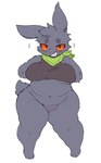 anthro big_breasts blush bottomless breasts clothed clothing curvy_figure featureless_crotch female looking_at_viewer navel overweight overweight_female purple_body red_eyes scarf shirt smile solo thick_thighs topwear voluptuous wide_hips pasong nintendo pokemon plump_(character) generation_1_pokemon gengar pokemon_(species) hi_res