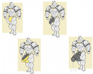 abs anthro big_penis flexing genitals growth harness huge_penis hyper hyper_genitalia hyper_penis leaking male muscular pecs penis posers solo vein setrak canid canine canis domestic_dog mammal hi_res