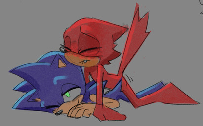 anthro blush duo ear_blush eyes_closed featureless_chest featureless_crotch from_behind_position male male/male nude prone_bone_position sex young young_anthro silverline sega sonic_the_hedgehog_(series) gadget_the_wolf sonic_the_hedgehog canid canine canis eulipotyphlan hedgehog mammal wolf colored_sketch sketch
