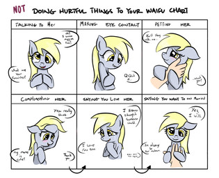 blonde_hair blush bodily_fluids chart crying derp_eyes dialogue duo female fur grey_body grey_fur hair hand_on_chest happy i_love_you looking_at_viewer love solo_focus tears tears_of_joy text wings yellow_eyes unknown_artist friendship_is_magic hasbro my_little_pony waifu_chart derpy_hooves_(mlp) equid equine horse mammal pony english_text meme